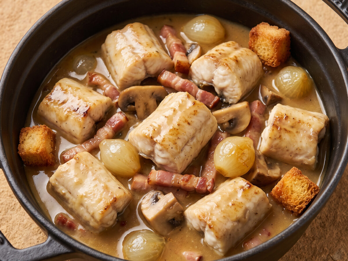 Anguille en matelote bretonne: Aal in Muscadet-Sauce
