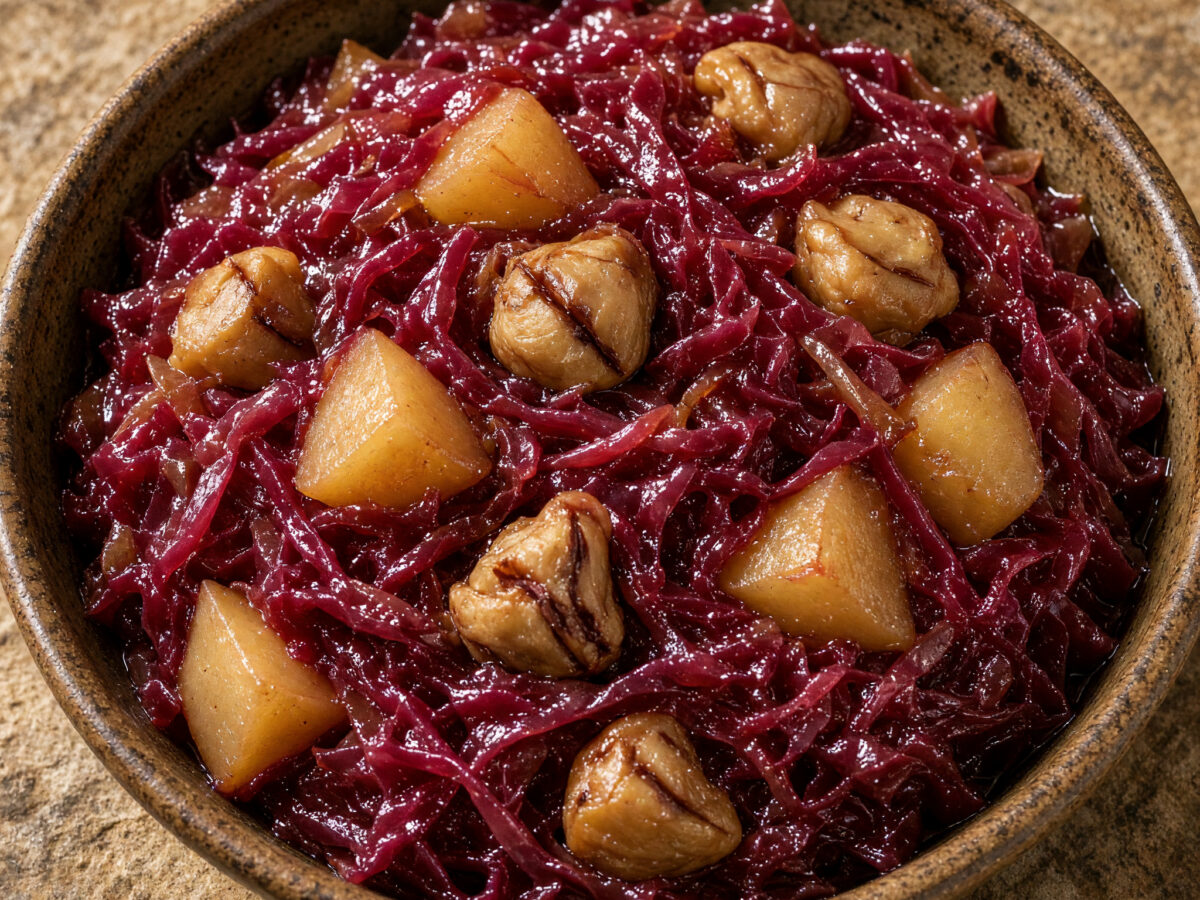 Chou rouge aux pommes et marrons aus dem Elsass