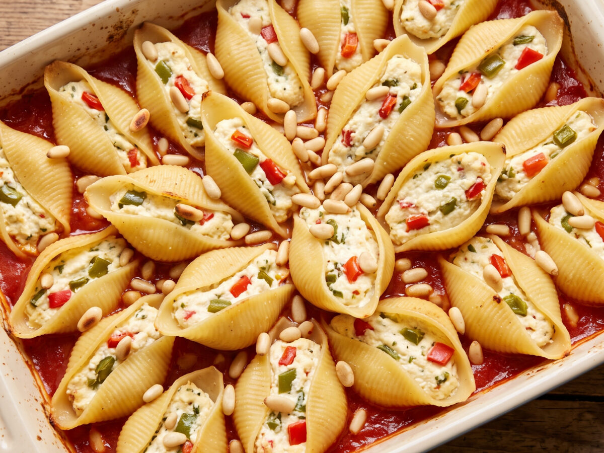 Conchiglie mit Brocciu und Paprika