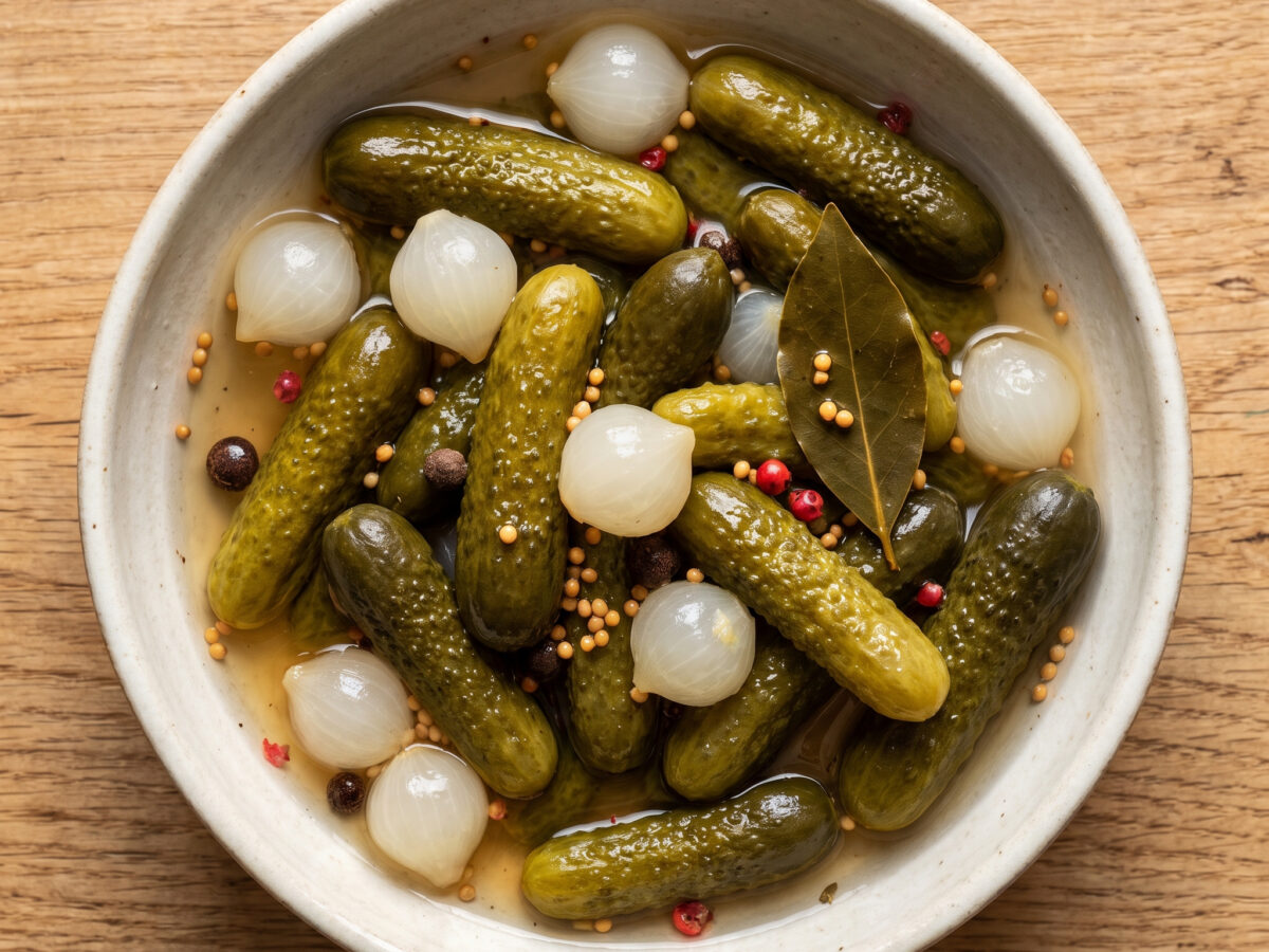 Cornichons bretons im würzigen Essigsud