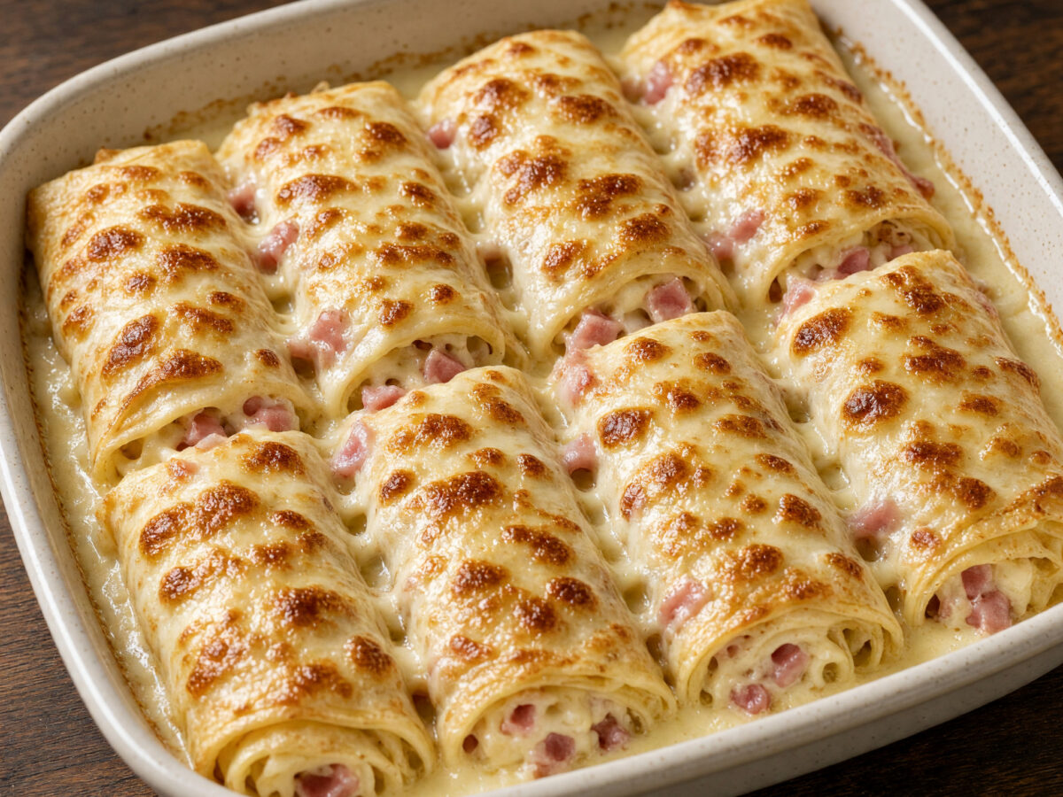 Crêpes au jambon et fromage aus dem Ofen