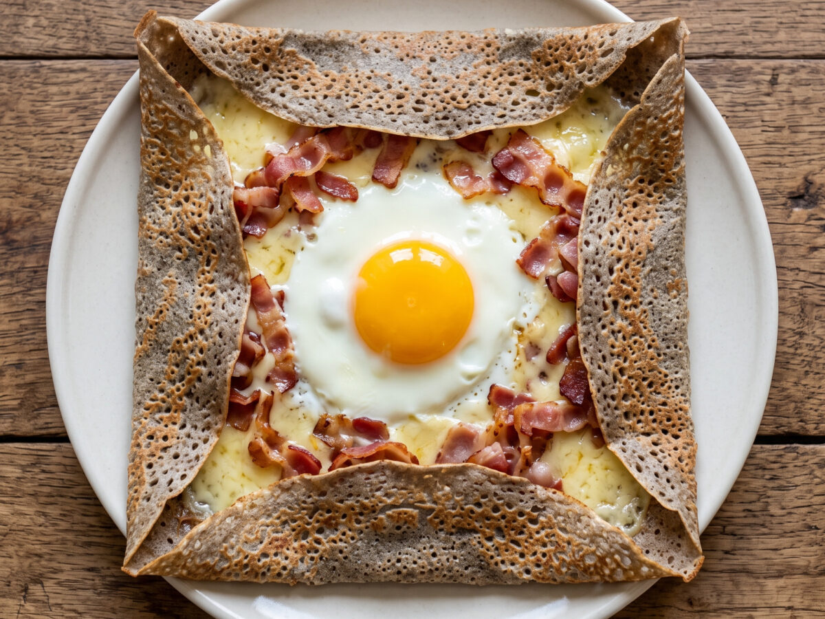 Eierkueche mit Speck und Käse