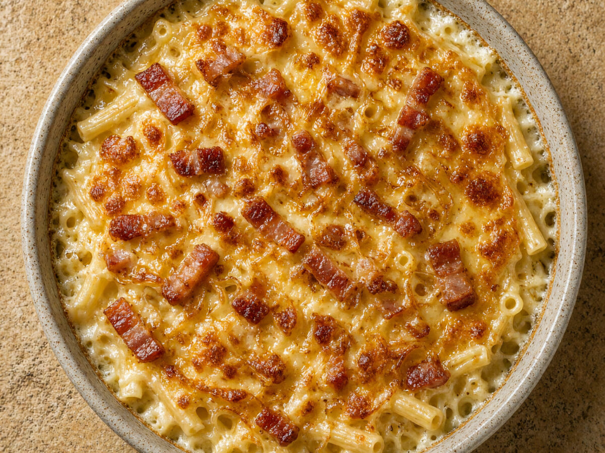 Elsässischer Nudelgratin mit Fromage blanc