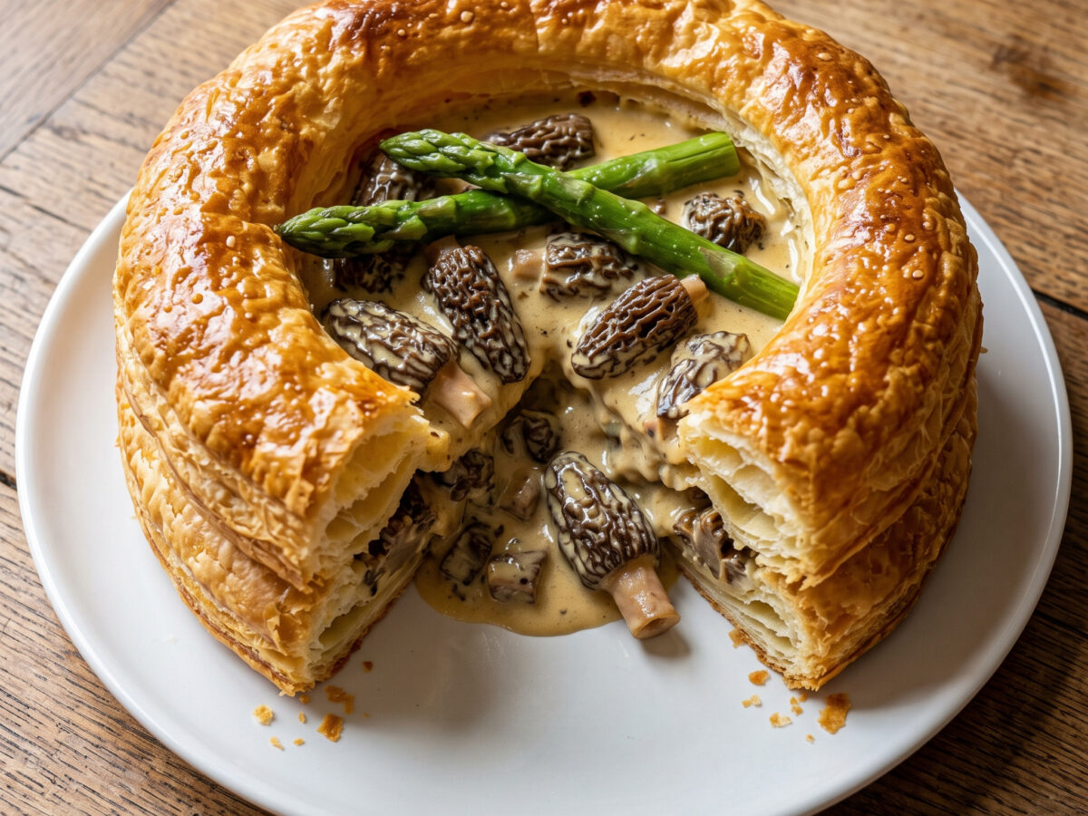 Feuilleté aux morilles et vin jaune