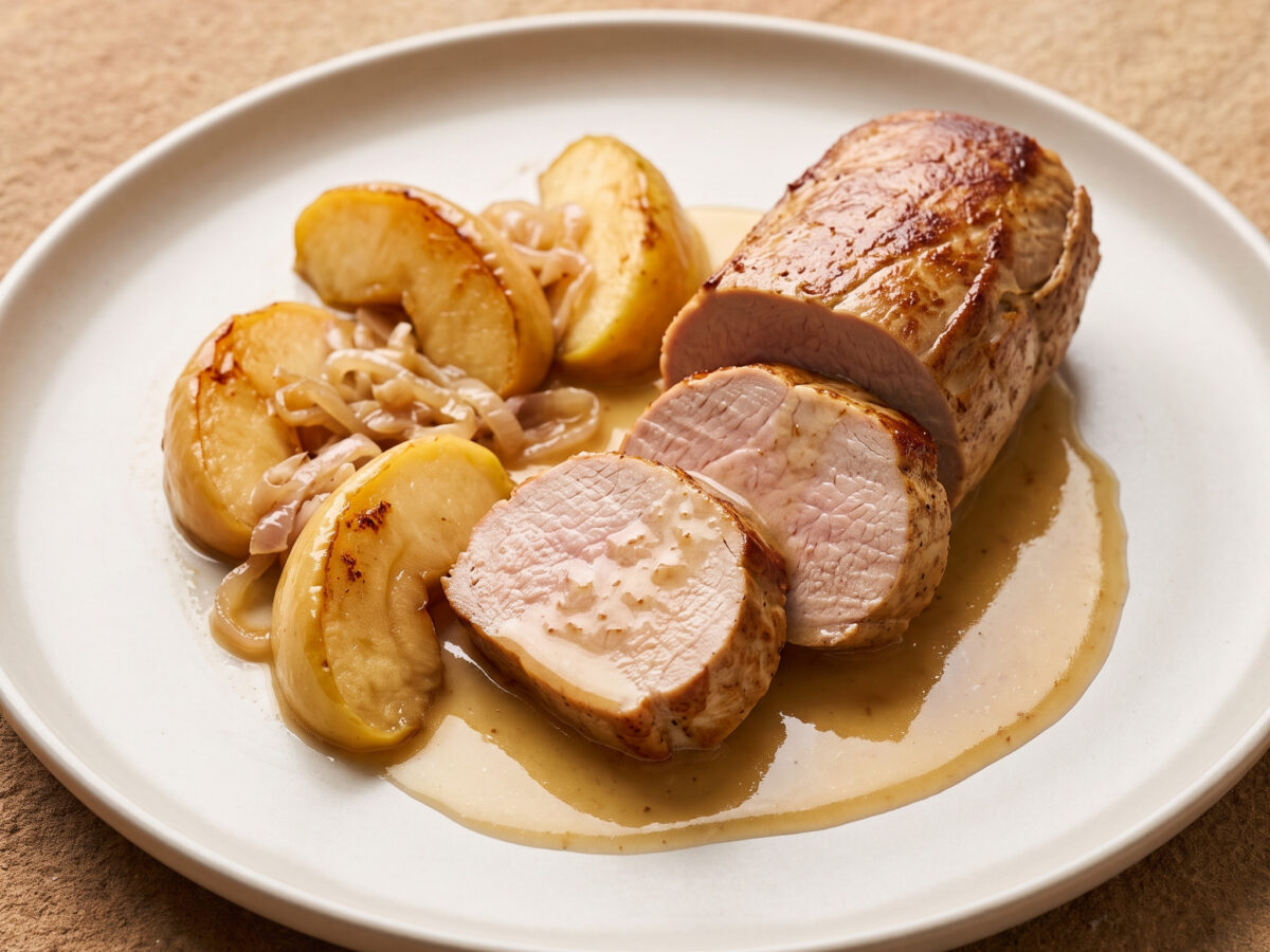 Filet mignon mit Äpfeln und Cidre