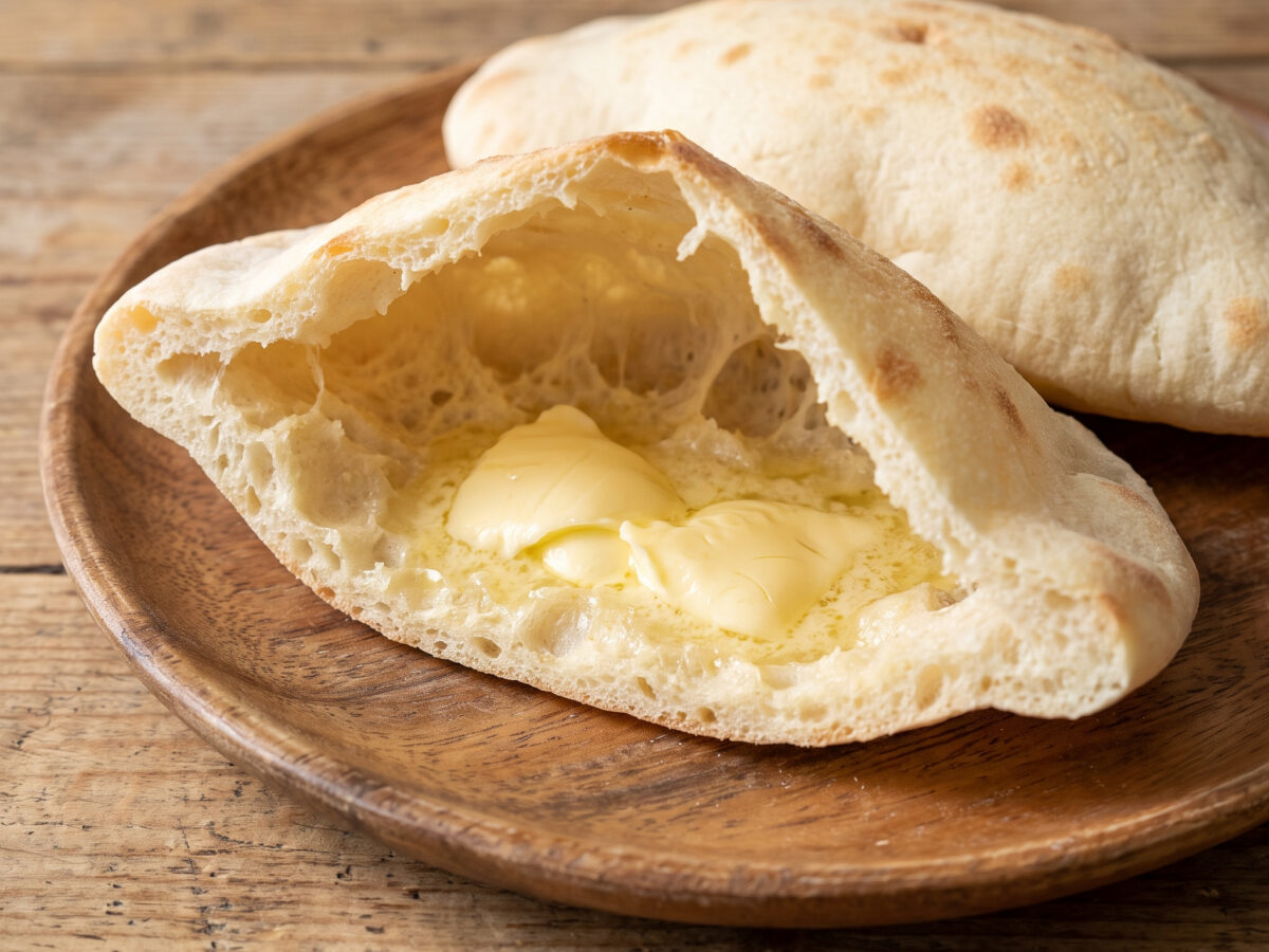 Fouée aus dem Poitou mit Butter