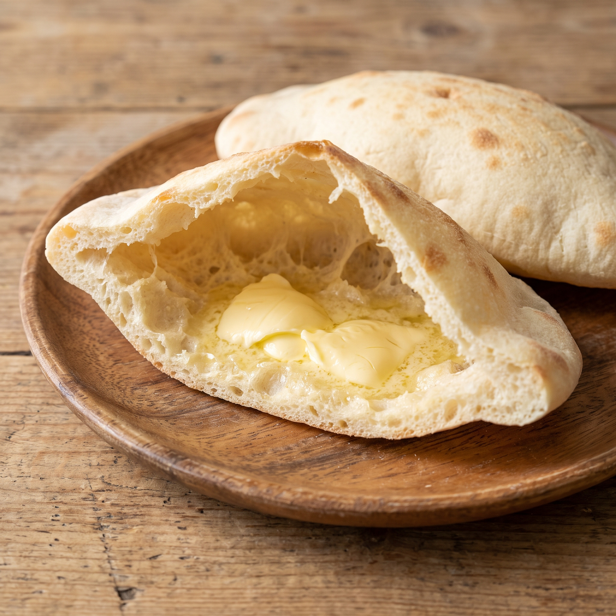 Fouée aus dem Poitou mit Butter