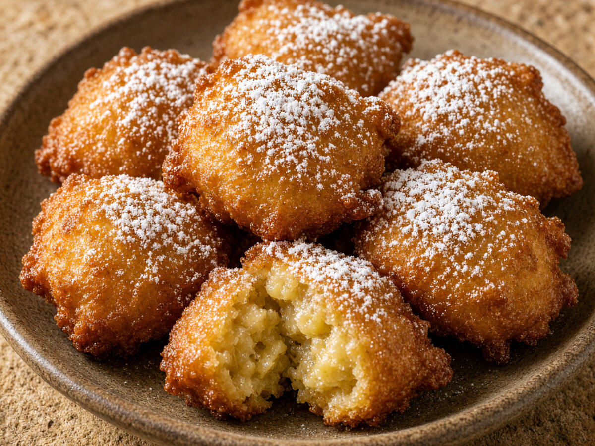 Goldbraune Beignets de banane aus Französisch-Guayana