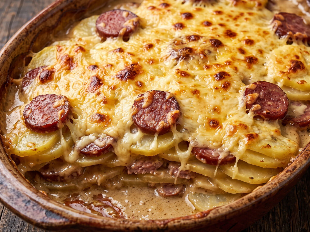 Gratin de pommes de terre au figatellu