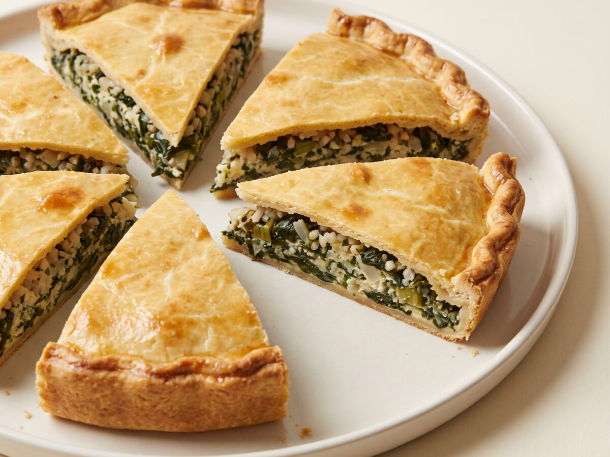 Herzhafte Mangoldtourte mit Olivenölteig