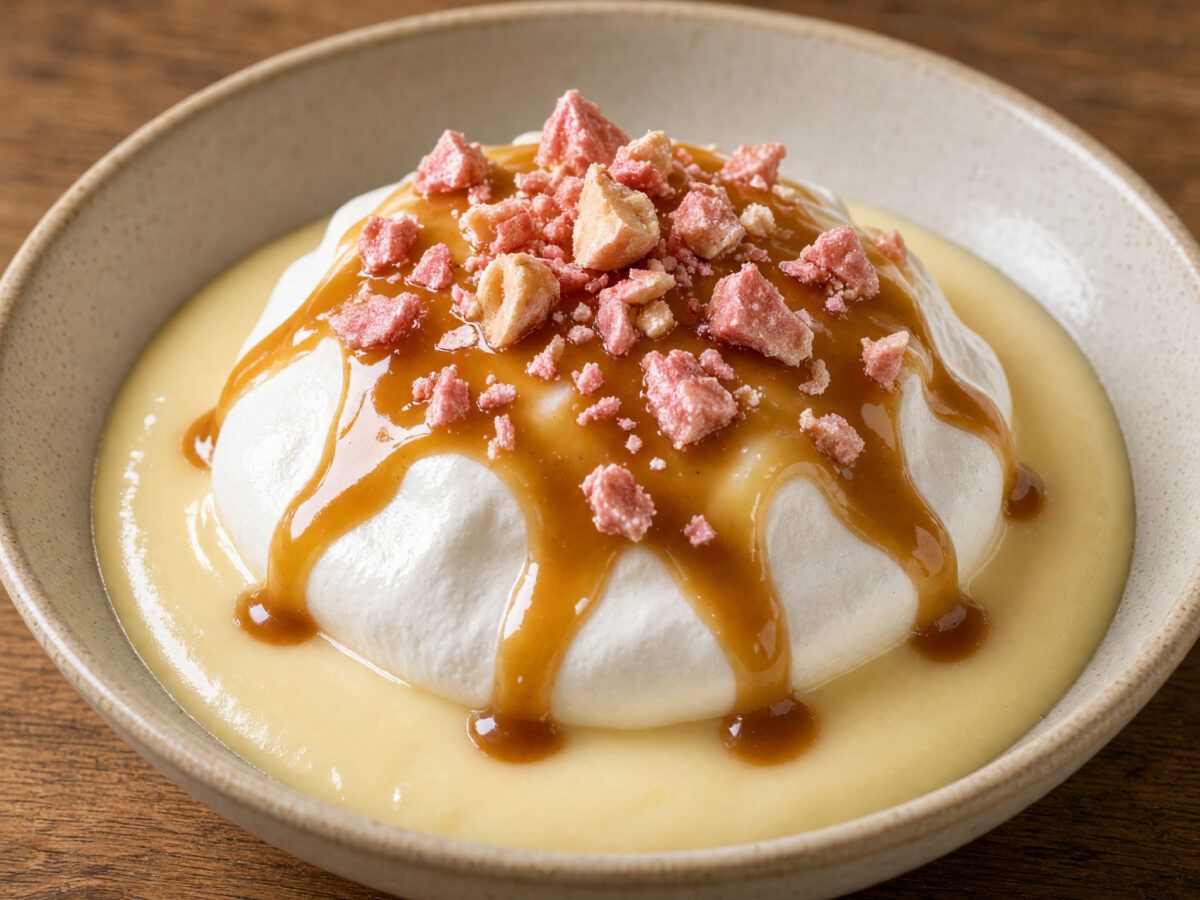 Île flottante mit Praline de Saint-Genix