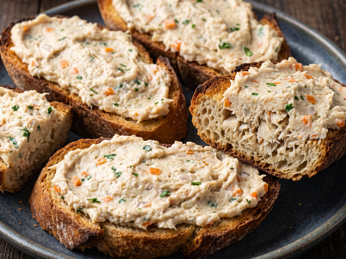 Knusprige Tartines mit bretonischen Saint-Jacques-Rillettes