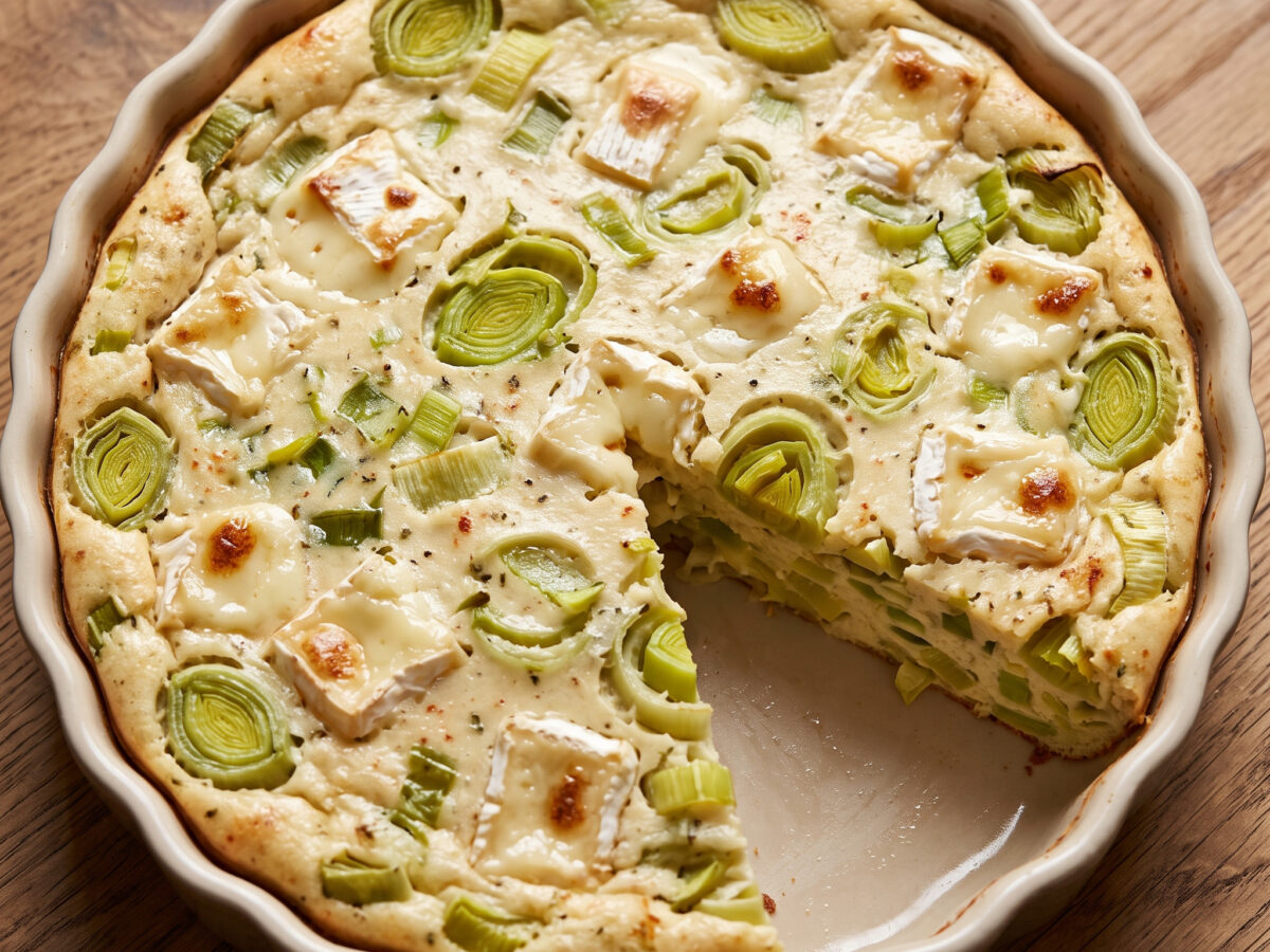 Lauch-Clafoutis mit Camembert aus der Normandie