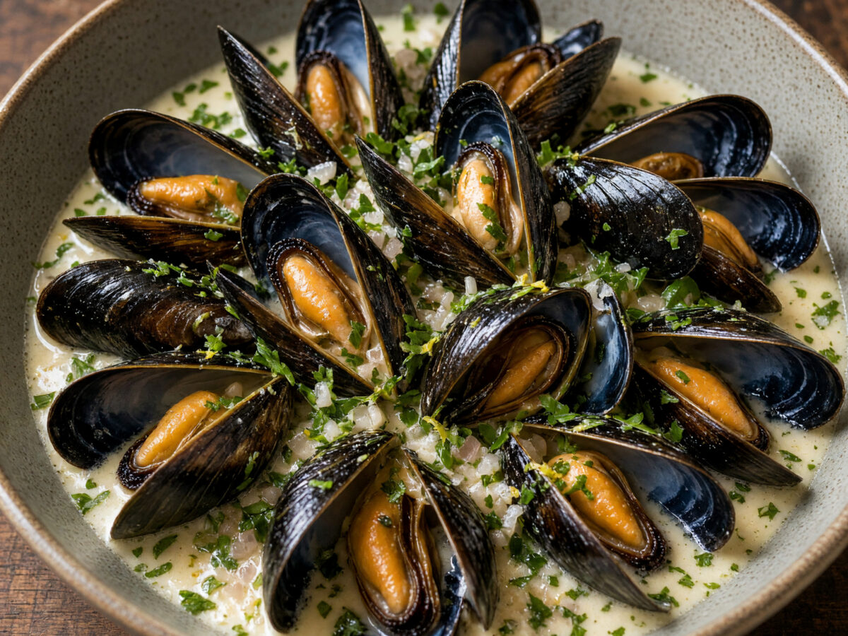 Moules au Riesling aus dem Elsass