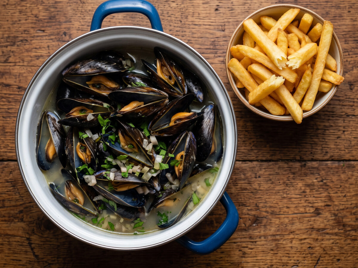 Moules-frites à la marinière aus Hauts-de-France