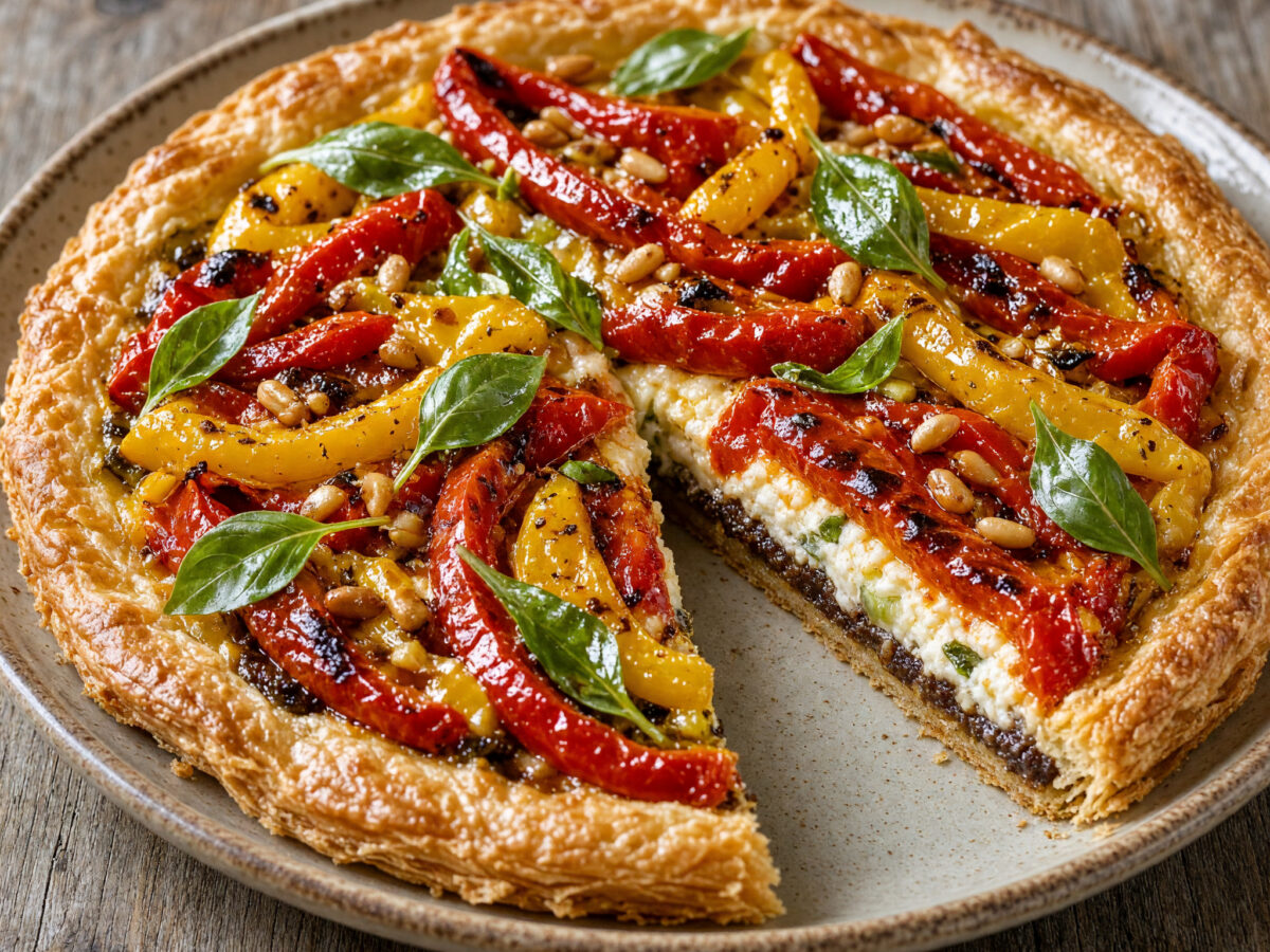 Nizzas Tarte fine mit gegrillter Paprika