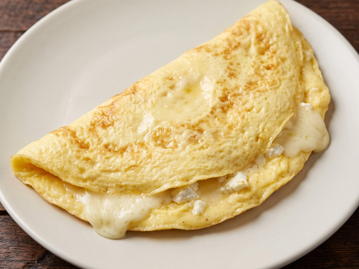 Omelette au fromage de chèvre – cremig gerollt