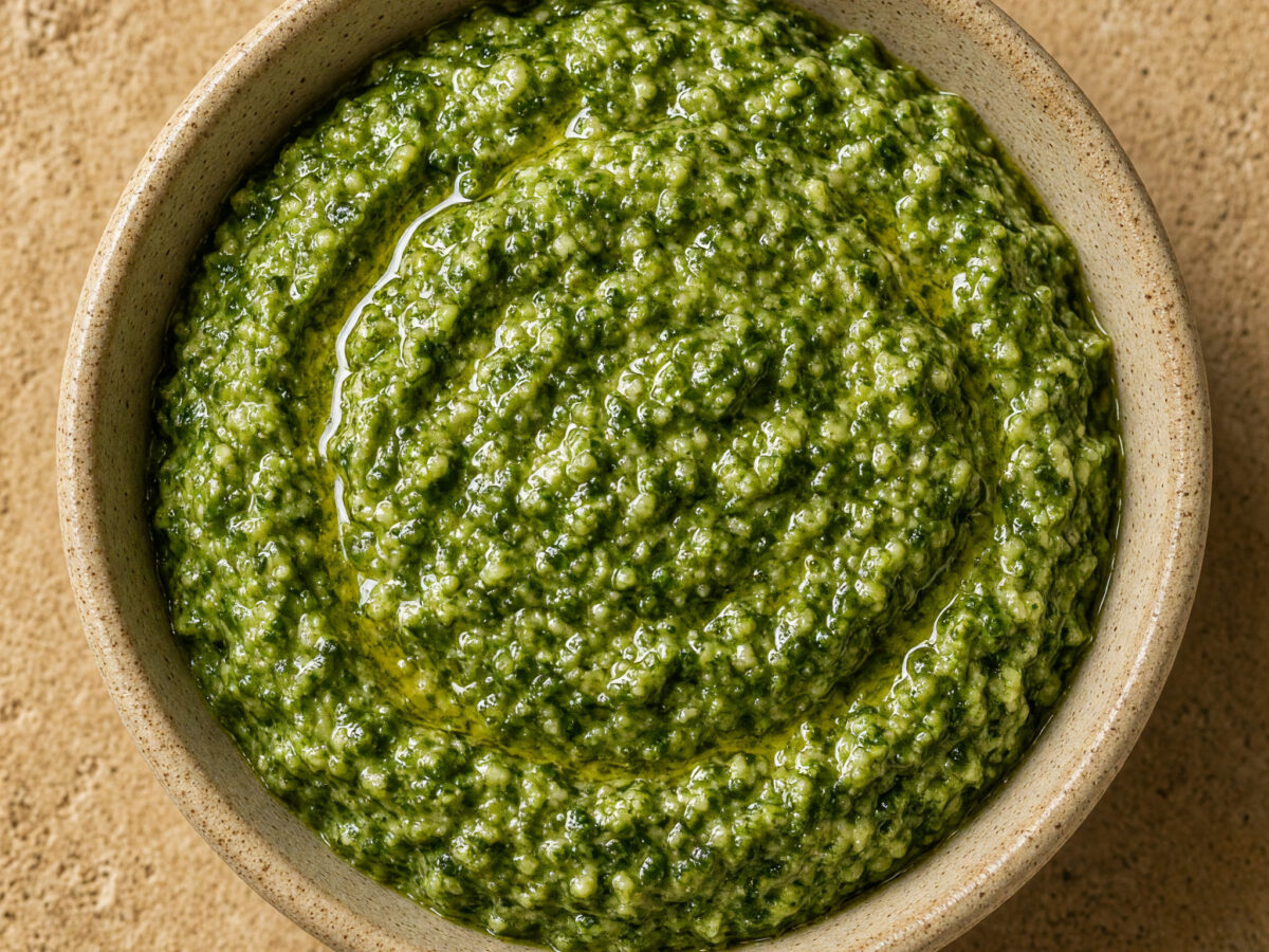 Pistou aus der Provence: Frische Würzsauce im Mörser