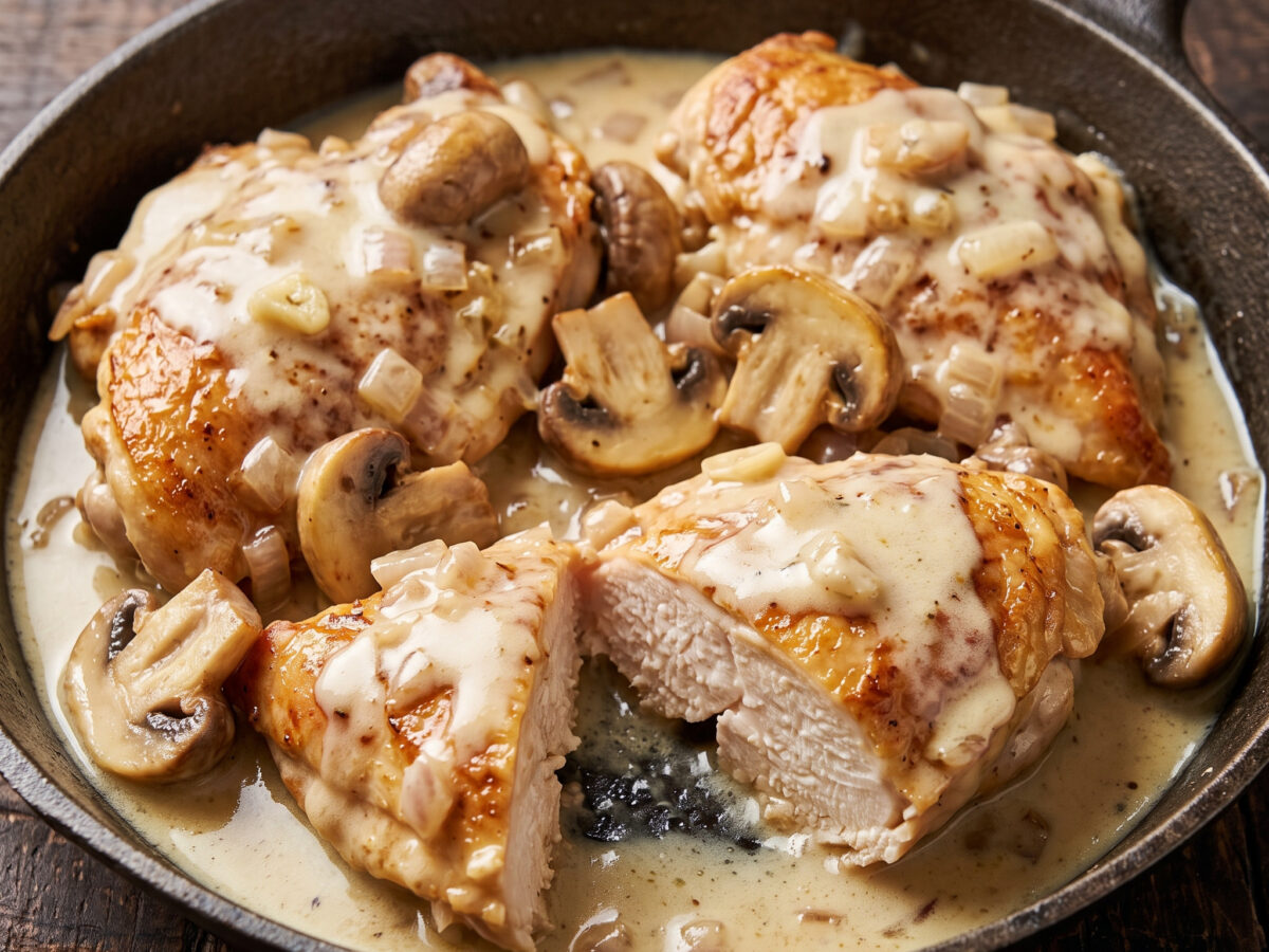 Poulet à la cancoillotte aus der Franche-Comté