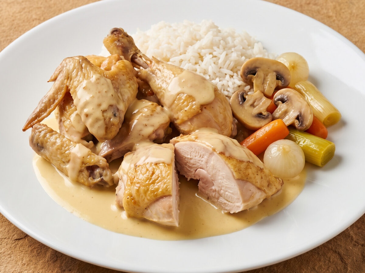 Poulet de Bresse à la crème aus der Bresse