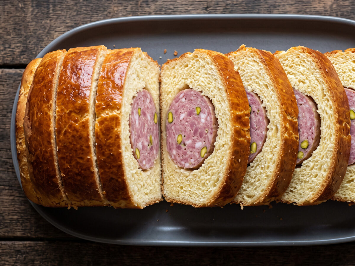 Saucisson brioché lyonnais: Brioche mit saftigem Saucisson