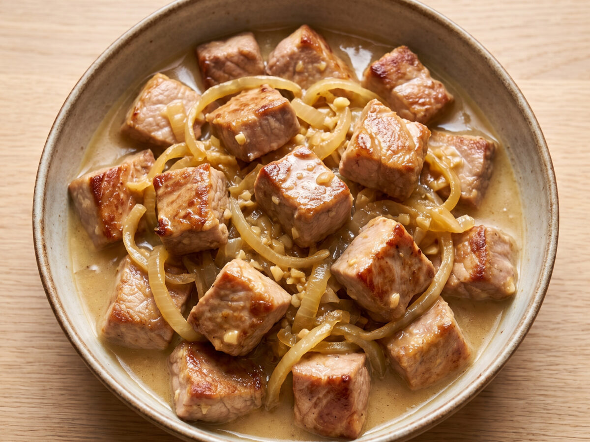 Sauté de porc au cidre aus der Bretagne