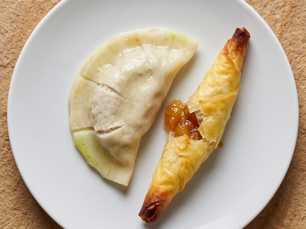 Raviolis de céleri au brochet de Loire