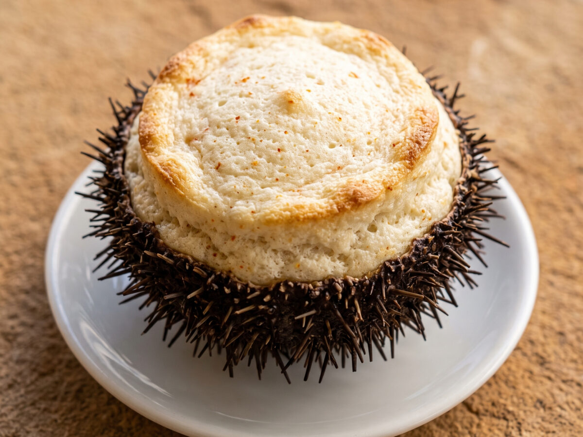Soufflé d’oursin blanc au piment
