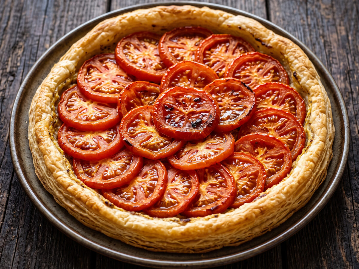 Tomaten, Senf und knuspriger Teig