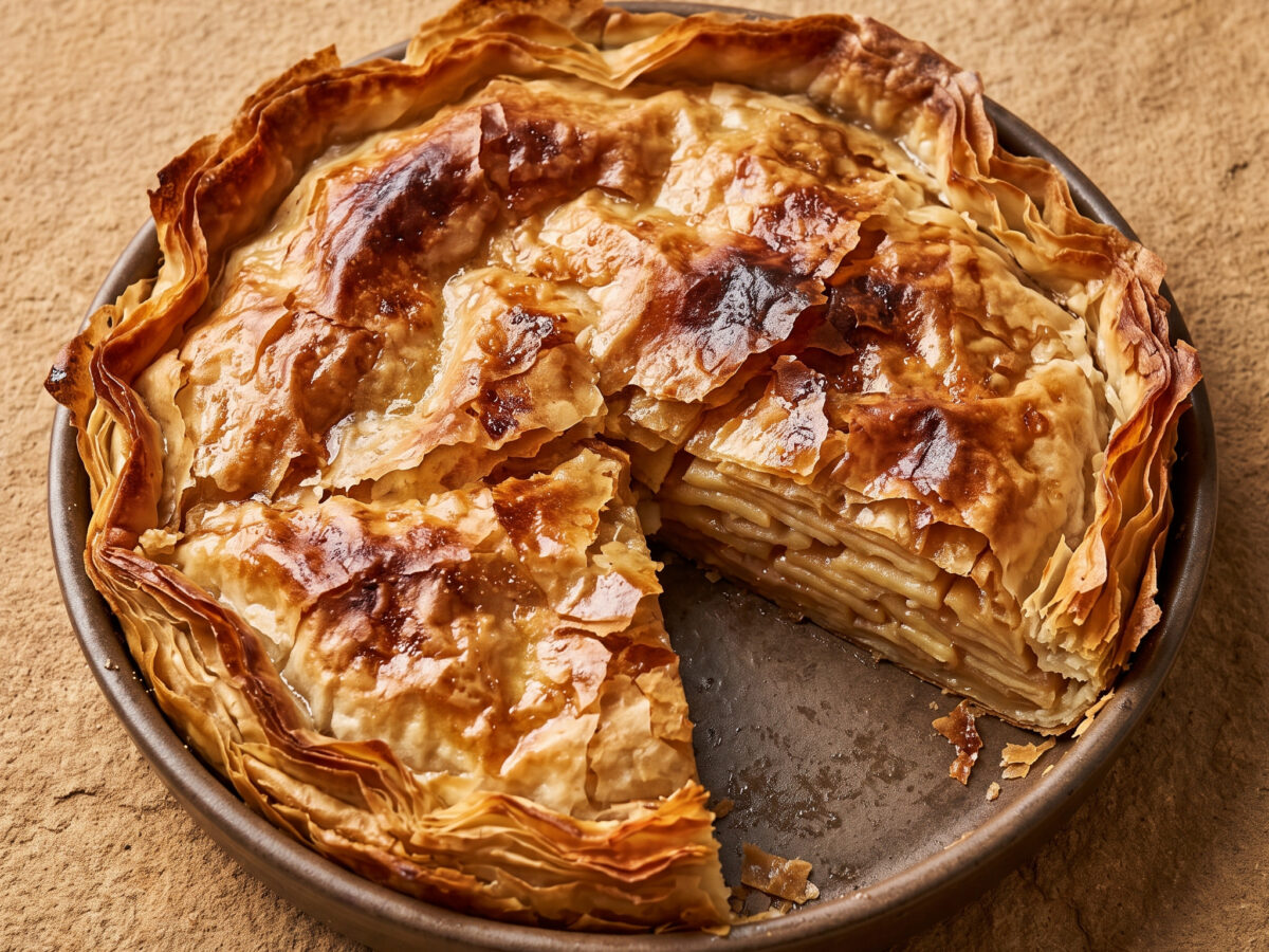 Tourtière landaise mit Äpfeln und Armagnac